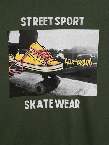 Camiseta Manga Longa Juvenil Para Menino - VERDE