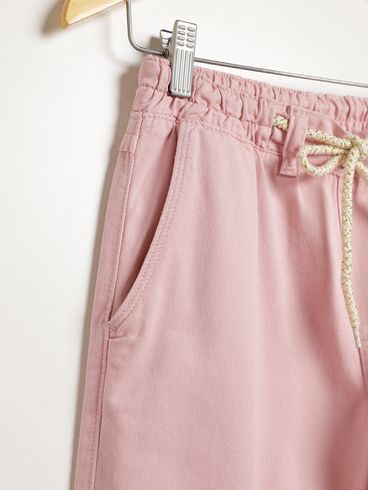 Calça Sarja Wide Leg Juvenil Para Menina - ROSA