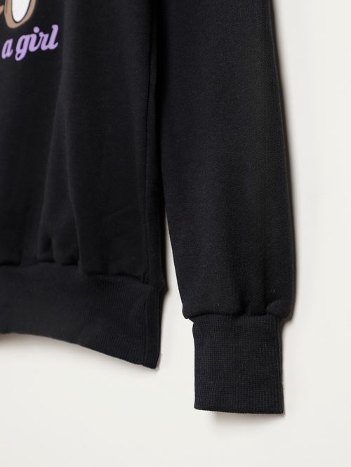 Moletom Juvenil Para Menina - PRETO