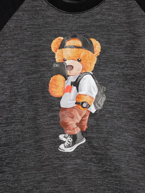 Camiseta Manga Longa Infantil Para Menino - CHUMBO/PRETO