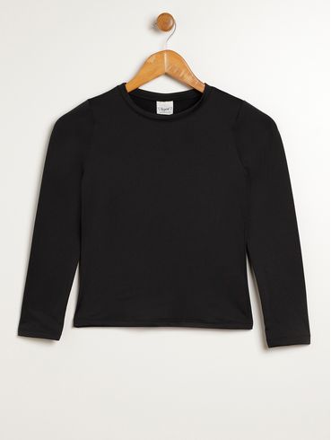 Blusa Térmica Juvenil Para Menina - PRETO