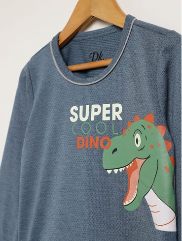 Pijama Longo Infantil Para Menino - AZUL/MESCLA