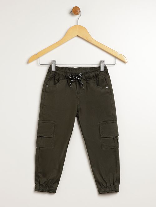 Calça Sarja Jogger Infantil Para Menino - VERDE