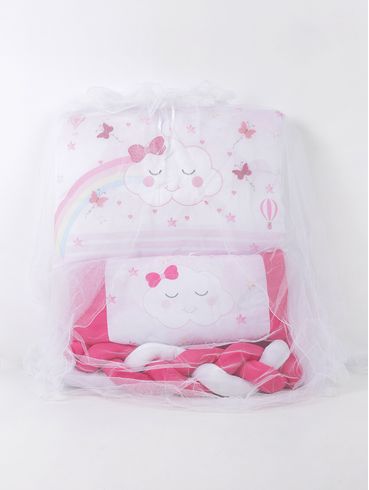 Kit 09 Peças Enxoval Infantil Para Bebê - ROSA