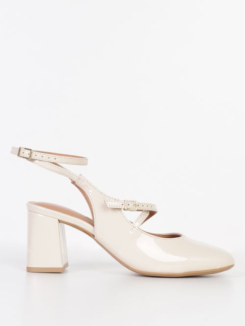 Sapato Mary Jane Salto Bloco Vizzano Feminino CREME
