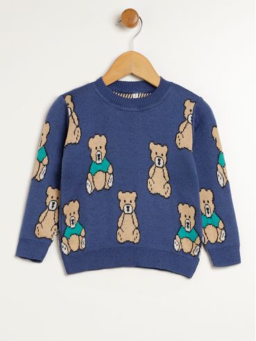 Blusão Tricot Infantil Para Menino - AZUL
