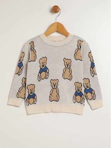 Blusão Tricot Infantil Para Menino - AREIA