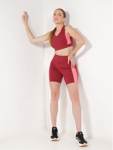 Bermuda Vels Feminina BORDO/BORDO/CORAL