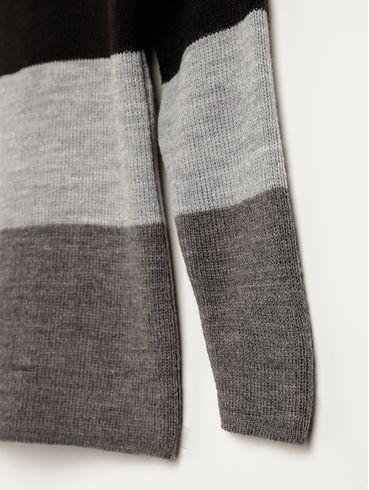 Blusão de Tricot Listrado Infantil Para Menino - PRETO