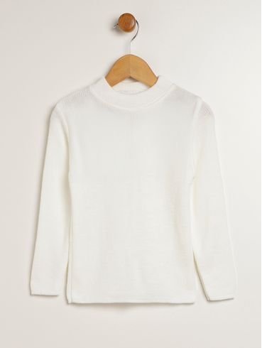 Blusão Básico Tricot Infantil Para Menino - OFF WHITE
