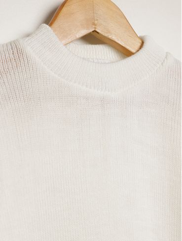 Blusão Básico Tricot Infantil Para Menino - OFF WHITE