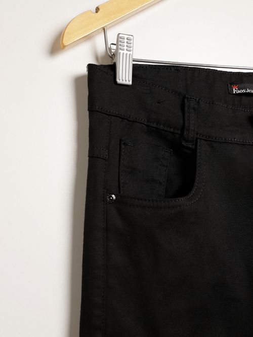 Calça Sarja Cargo Juvenil Para Menino - PRETO
