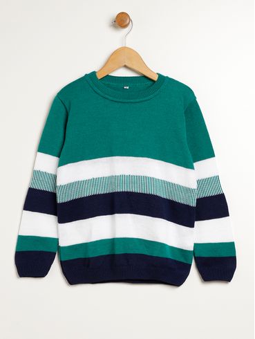 Blusão Tricot Manga Longa Infantil Para Menino - VERDE