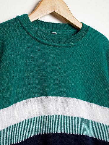 Blusão Tricot Manga Longa Infantil Para Menino - VERDE