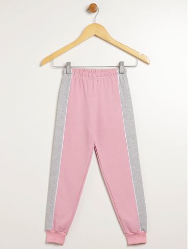 Calça Moletom Infantil Para Menina - ROSA