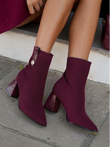 Bota Cano Curto Bebecê Feminina VINHO