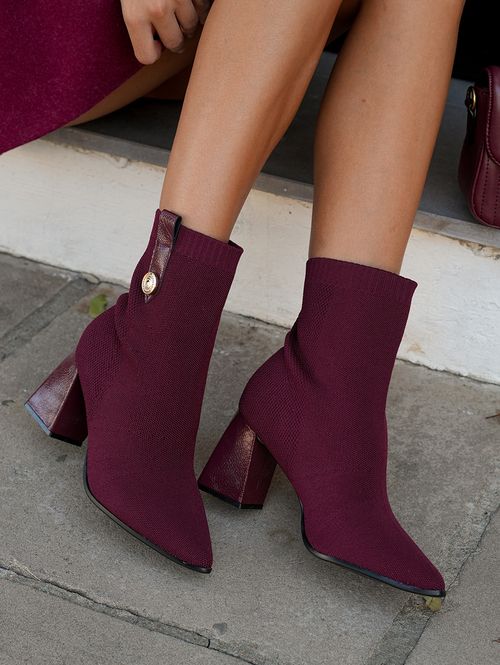 Bota Cano Curto Bebecê Feminina VINHO