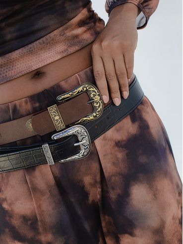 Cinto Western Croco Feminino PRETO