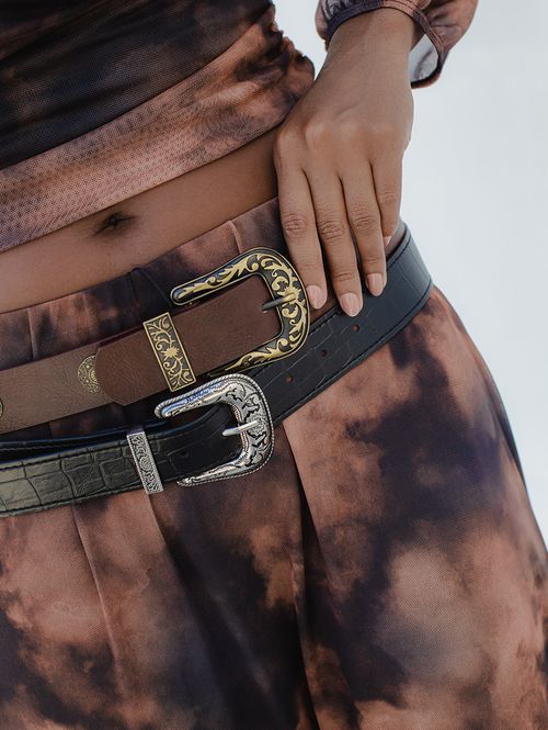 Cinto Western Croco Feminino PRETO