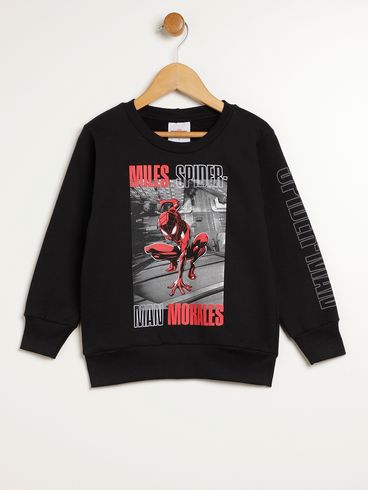 Moletom Spider Man Infantil Para Menino - PRETO