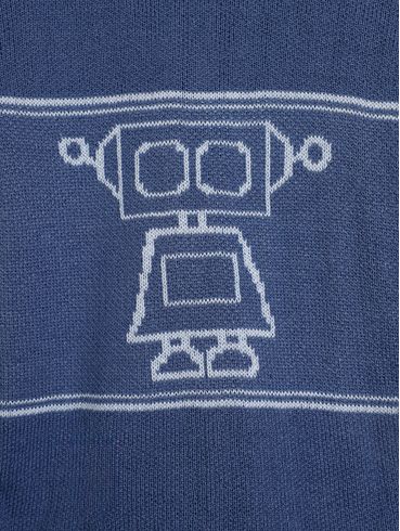 Blusão Tricot Manga Longa Infantil Para Menino - AZUL