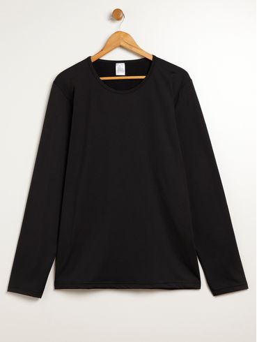 Camiseta Térmica Manga Longa Plus Size Masculina PRETO
