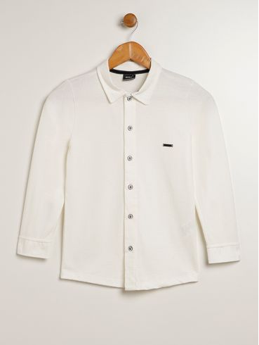 Camisa Manga Longa Juvenil Para Menino - OFF WHITE