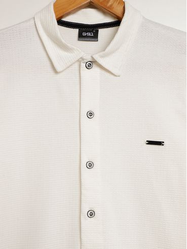 Camisa Manga Longa Juvenil Para Menino - OFF WHITE