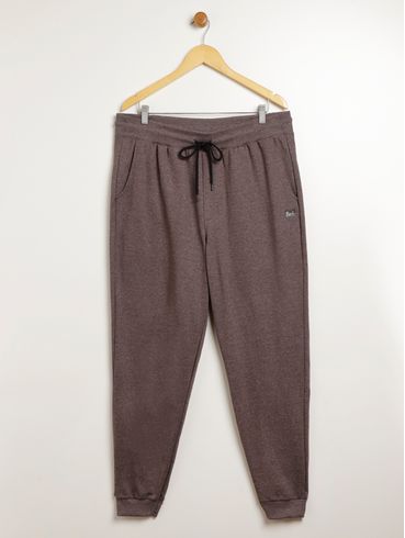 Calça Moletinho Jogger Plus Size Masculina MARROM