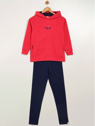 Conjunto Longo Juvenil Para Menina- VERMELHO
