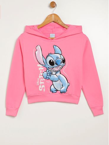 Moletom Com Capuz Disney Juvenil Para Menina - ROSA