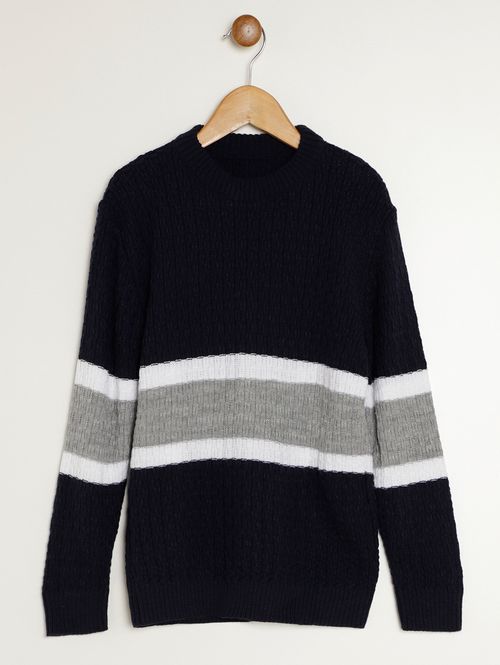 Blusão Tricot Manga Longa Infantil Para Menino - MARINHO