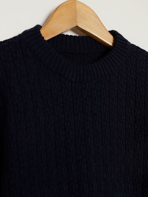 Blusão Tricot Manga Longa Infantil Para Menino - MARINHO