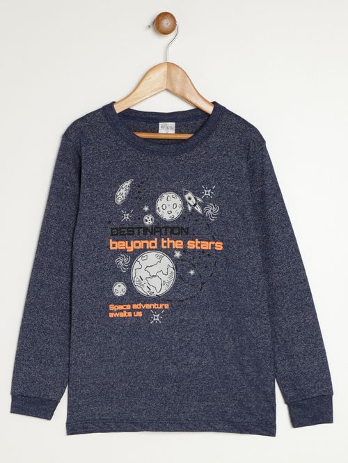 Camiseta Manga Longa Infantil Para Menino - MARINHO