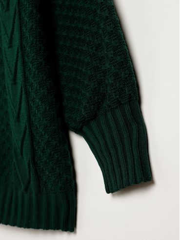Blusão Tricot Manga Bufante Plus Size Feminino VERDE