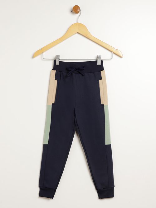 Calça Moletom Com Punho Juvenil Para Menino - MARINHO