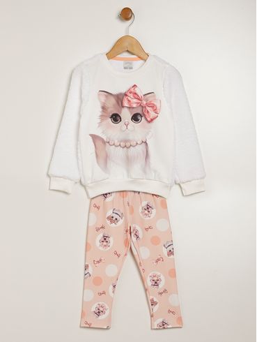 Conjunto Longo Infantil Para Menina - SALMAO