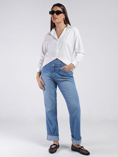 Calça Jeans Reta Autentique Feminina AZUL