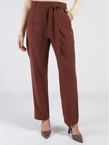 Calça Alfaiataria Reta Feminina MARROM