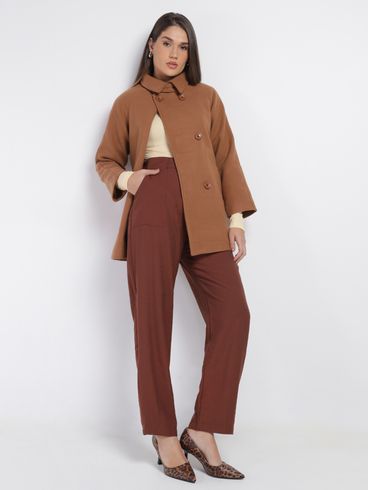 Calça Alfaiataria Reta Feminina MARROM