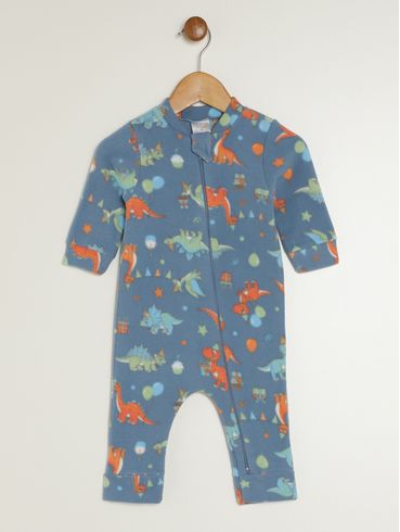 Macacão Soft Estapmado Infantil Para Bebê - MARINHO