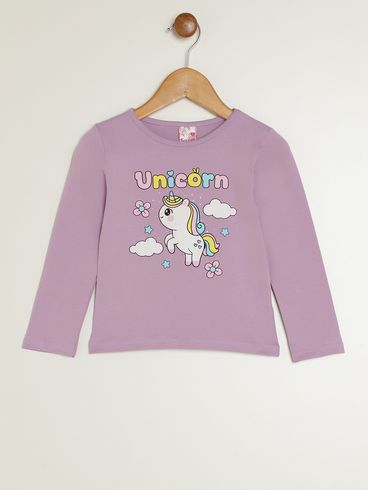 Blusa Manga Longa Infantil Para Menina - LILAS