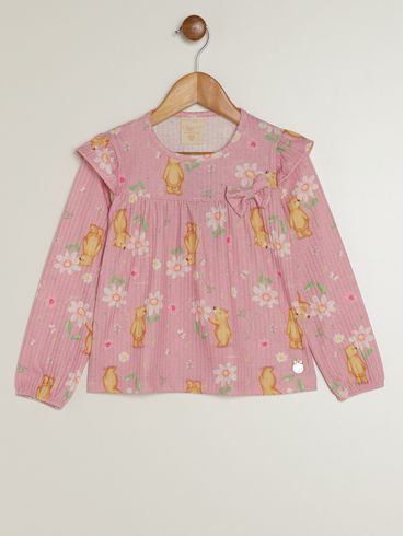 Blusa Manga Longa Infantil Para Menina - ROSE