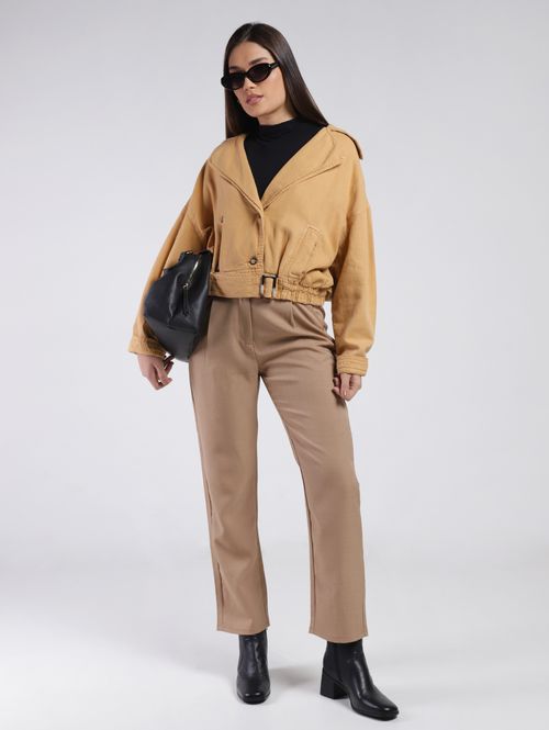 Calça Alfaiataria Reta Feminina MARROM