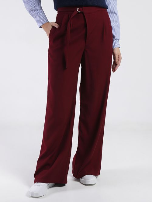 Calça Reta Alfaiataria Feminina VINHO