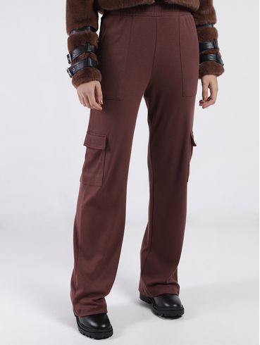 Calça Malha Wide Leg  Autentique Feminina MARROM