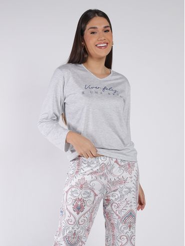 Pijama Longo Feminino MESCLA