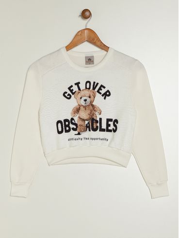 Moletom Juvenil Para Menina - OFF WHITE