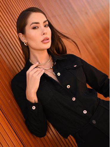 Jaqueta Sarja Feminina PRETO