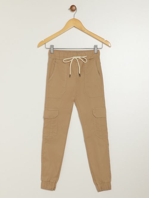 Calça Sarja Cargo Juvenil Para Menino - CARAMELO